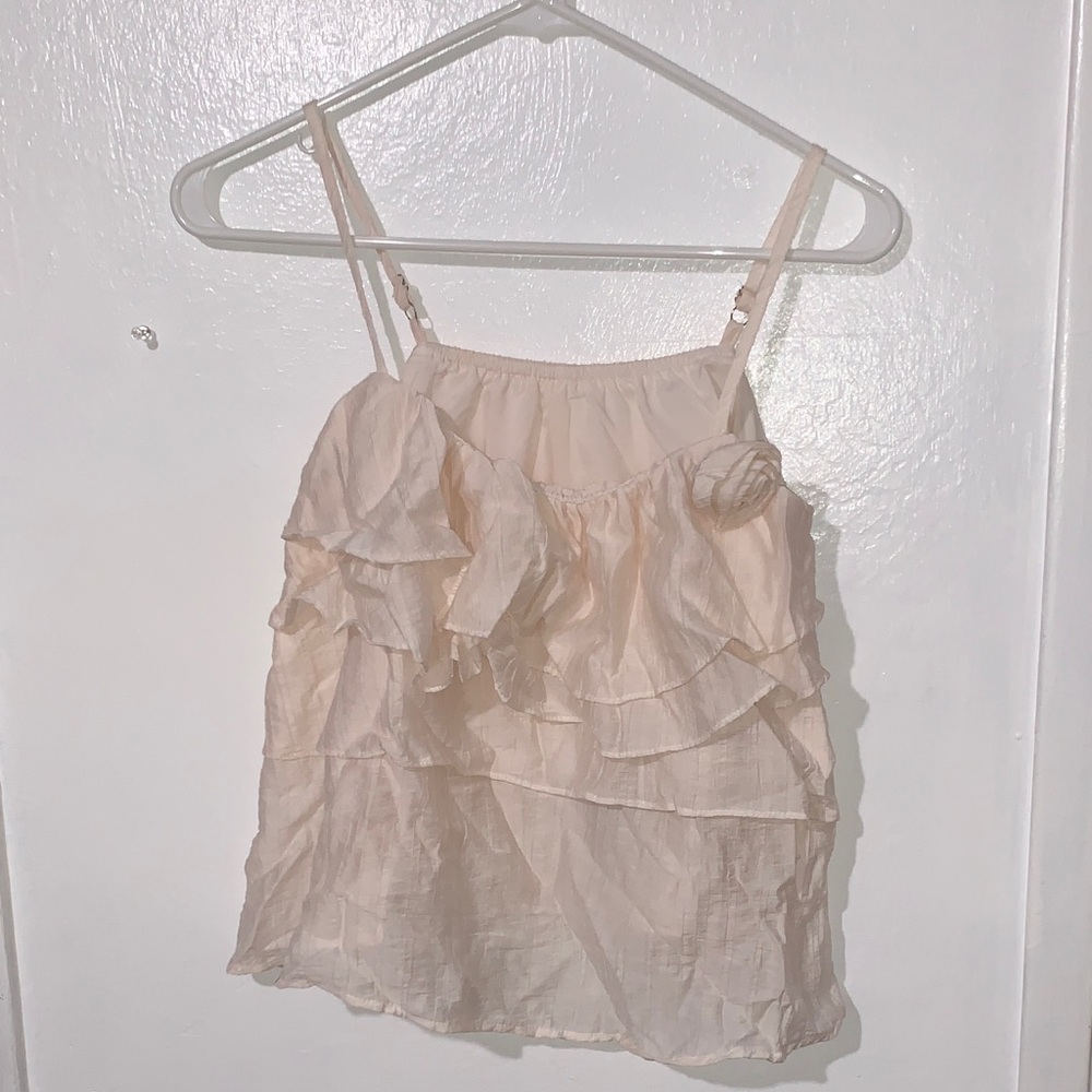 Women’s Cream Ruffle Cami Top